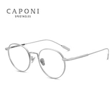 Load image into Gallery viewer, CAPONI Round Men&#39;s Glasses Frame Half Titanium Eyeglasses Blue Light Blocking Computer Glasses 2022  Eyewear oculos JF3228
