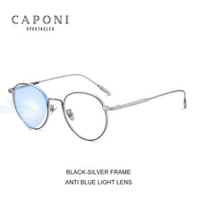 Load image into Gallery viewer, CAPONI Round Men&#39;s Glasses Frame Half Titanium Eyeglasses Blue Light Blocking Computer Glasses 2022  Eyewear oculos JF3228