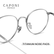 Load image into Gallery viewer, CAPONI Round Men&#39;s Glasses Frame Half Titanium Eyeglasses Blue Light Blocking Computer Glasses 2022  Eyewear oculos JF3228