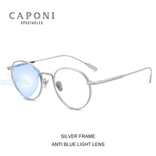 Load image into Gallery viewer, CAPONI Round Men&#39;s Glasses Frame Half Titanium Eyeglasses Blue Light Blocking Computer Glasses 2022  Eyewear oculos JF3228