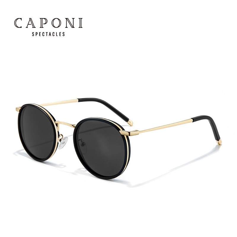 CAPONI Round Sunglasses Women Vintage Designer Brand Glasses Polarized UV Protect 2023 Sun Glasses For Women CP1859