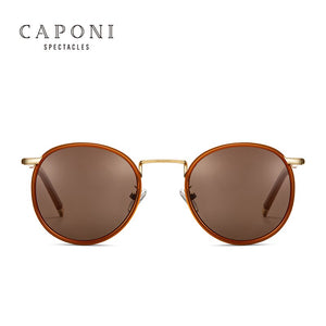 CAPONI Round Sunglasses Women Vintage Designer Brand Glasses Polarized UV Protect 2023 Sun Glasses For Women CP1859
