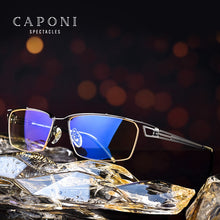 Load image into Gallery viewer, CAPONI Semi-rimless Titanium Frame Glasses Men Business Leisure Style Eyewear For Male Light Square Computer Eyeglasses J15003