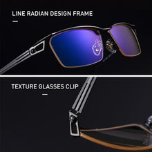 Load image into Gallery viewer, CAPONI Semi-rimless Titanium Frame Glasses Men Business Leisure Style Eyewear For Male Light Square Computer Eyeglasses J15003