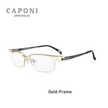 Load image into Gallery viewer, CAPONI Semi-rimless Titanium Frame Glasses Men Business Leisure Style Eyewear For Male Light Square Computer Eyeglasses J15003