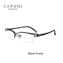 Load image into Gallery viewer, CAPONI Semi-rimless Titanium Frame Glasses Men Business Leisure Style Eyewear For Male Light Square Computer Eyeglasses J15003