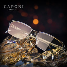 Load image into Gallery viewer, CAPONI Semi-rimless Titanium Frame Glasses Men Business Leisure Style Eyewear For Male Light Square Computer Eyeglasses J15003