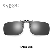 Load image into Gallery viewer, CAPONI Square Sunglasses Clip For Men Easy Flipped Up Glasses Clip Polarized Protect Eyes From Sun Light Driving Eyewear CP1101