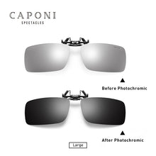 Load image into Gallery viewer, CAPONI Sunglasses Clip Men Pochromic Polarized Vintage Day And Night Eye Glasses Clip UV400 Protect Driving Eyewear BS1101