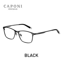 Load image into Gallery viewer, CAPONI Titanium Frame Glasses Men Sqaure Business Anti Blue Ray Computer Male&#39;s Eyeglasses Prescription Support gafas JF9918