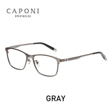 Load image into Gallery viewer, CAPONI Titanium Frame Glasses Men Sqaure Business Anti Blue Ray Computer Male&#39;s Eyeglasses Prescription Support gafas JF9918