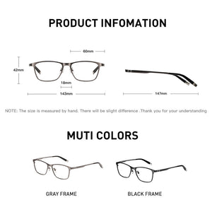 CAPONI Titanium Frame Glasses Men Sqaure Business Anti Blue Ray Computer Male's Eyeglasses Prescription Support gafas JF9918