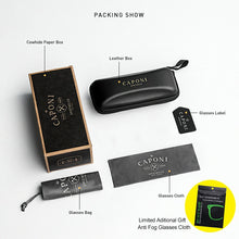 Load image into Gallery viewer, CAPONI Titanium Frame Glasses Men Sqaure Business Anti Blue Ray Computer Male&#39;s Eyeglasses Prescription Support gafas JF9918