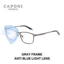 Load image into Gallery viewer, CAPONI Titanium Frame Glasses Men Sqaure Business Anti Blue Ray Computer Male&#39;s Eyeglasses Prescription Support gafas JF9918