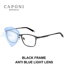 Load image into Gallery viewer, CAPONI Titanium Frame Glasses Men Sqaure Business Anti Blue Ray Computer Male&#39;s Eyeglasses Prescription Support gafas JF9918