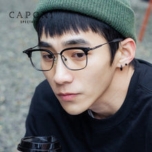 Load image into Gallery viewer, CAPONI Titanium Glasses Frame For Men Anti Blue Ray Eyeglasses Clear Computer Support Customized Prescription Glasses JF5224