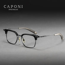 Load image into Gallery viewer, CAPONI Titanium Glasses Frame For Men Anti Blue Ray Eyeglasses Clear Computer Support Customized Prescription Glasses JF5224
