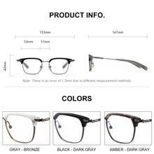 Load image into Gallery viewer, CAPONI Titanium Glasses Frame For Men Anti Blue Ray Eyeglasses Clear Computer Support Customized Prescription Glasses JF5224