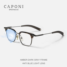 Load image into Gallery viewer, CAPONI Titanium Glasses Frame For Men Anti Blue Ray Eyeglasses Clear Computer Support Customized Prescription Glasses JF5224