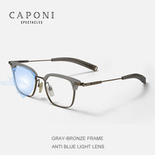 Load image into Gallery viewer, CAPONI Titanium Glasses Frame For Men Anti Blue Ray Eyeglasses Clear Computer Support Customized Prescription Glasses JF5224