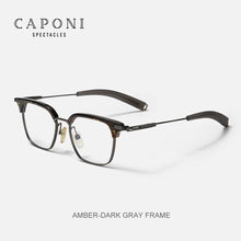 Load image into Gallery viewer, CAPONI Titanium Glasses Frame For Men Anti Blue Ray Eyeglasses Clear Computer Support Customized Prescription Glasses JF5224