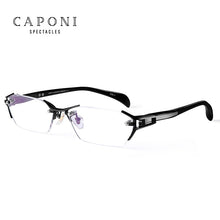 Load image into Gallery viewer, CAPONI Titanium Glasses Frame Men Rimless Square Business Optical Glasses Clear Computer Prescription Eyeglasss For Men J1141