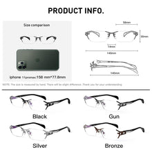 Load image into Gallery viewer, CAPONI Titanium Glasses Frame Men Rimless Square Business Optical Glasses Clear Computer Prescription Eyeglasss For Men J1141