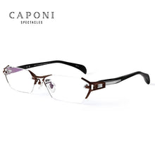 Load image into Gallery viewer, CAPONI Titanium Glasses Frame Men Rimless Square Business Optical Glasses Clear Computer Prescription Eyeglasss For Men J1141