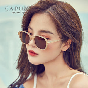 CAPONI Women's Sunglasses 2023 Decorative Polarized Sun Glasses Female Top Brand Ray Protect Eyewear CP31023
