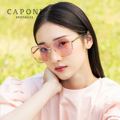 CAPONI Women sunglasses Trending Gradient Nylon Lens Sun Shades  Hollow Frame Accessories UV400 Protection CP0818