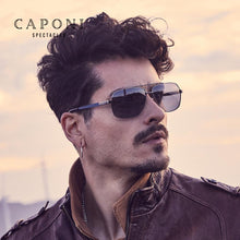 Load image into Gallery viewer, CAPONIPhotochromic Sun Glasses Polarized Brand  Square Men&#39;s Sunglasses Classic Double Bridge Driving Sun Shade For Men BS8002