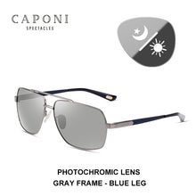 Load image into Gallery viewer, CAPONIPhotochromic Sun Glasses Polarized Brand  Square Men&#39;s Sunglasses Classic Double Bridge Driving Sun Shade For Men BS8002