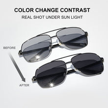 Load image into Gallery viewer, CAPONIPhotochromic Sun Glasses Polarized Brand  Square Men&#39;s Sunglasses Classic Double Bridge Driving Sun Shade For Men BS8002