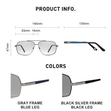 Load image into Gallery viewer, CAPONIPhotochromic Sun Glasses Polarized Brand  Square Men&#39;s Sunglasses Classic Double Bridge Driving Sun Shade For Men BS8002