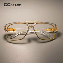 Load image into Gallery viewer, CCSPACE Gold Metal Transparent Glasses Frame Classic Retro Square Brand Designer Men Women EyeGlasses Eyewear SU108