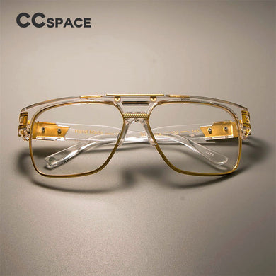 CCSPACE Gold Metal Transparent Glasses Frame Classic Retro Square Brand Designer Men Women EyeGlasses Eyewear SU108