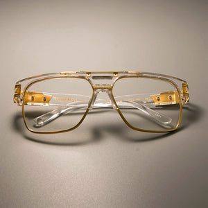 CCSPACE Gold Metal Transparent Glasses Frame Classic Retro Square Brand Designer Men Women EyeGlasses Eyewear SU108