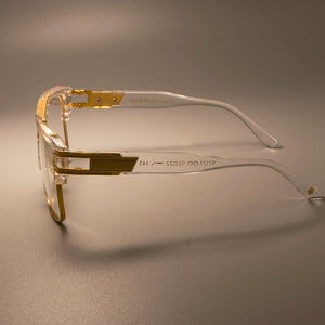 CCSPACE Gold Metal Transparent Glasses Frame Classic Retro Square Brand Designer Men Women EyeGlasses Eyewear SU108