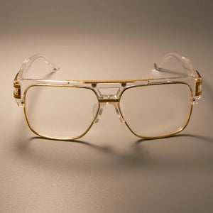 CCSPACE Gold Metal Transparent Glasses Frame Classic Retro Square Brand Designer Men Women EyeGlasses Eyewear SU108
