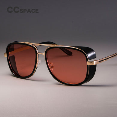 CCSPACE IRON MAN 3 Matsuda TONY Steampunk Sunglasses Men Mirrored Brand Designer Glasses Eyewear Shades UV Protection