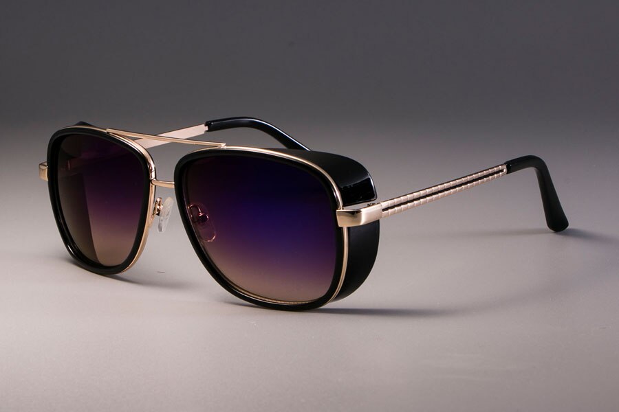 CCSPACE IRON MAN 3 Matsuda TONY Steampunk Sunglasses Men Mirrored Brand Designer Glasses Eyewear Shades UV Protection