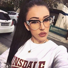 Load image into Gallery viewer, CCSPACE Ladies Diamond Cat Eyes Glasses Frames Women Brand Designer Optical EyeGlasses Eyewear Computer Glasses 45259