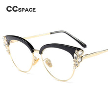 Load image into Gallery viewer, CCSPACE Ladies Diamond Cat Eyes Glasses Frames Women Brand Designer Optical EyeGlasses Eyewear Computer Glasses 45259