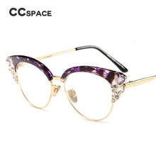 Load image into Gallery viewer, CCSPACE Ladies Diamond Cat Eyes Glasses Frames Women Brand Designer Optical EyeGlasses Eyewear Computer Glasses 45259