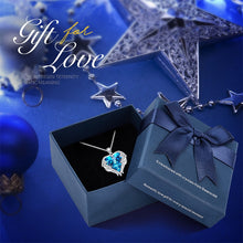 Load image into Gallery viewer, Women Silver Color Necklace Embellished with Crystals from Swarovski Necklace Angel Wings Heart Pendant Valentines Gift
