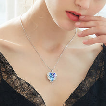 Load image into Gallery viewer, Women Silver Color Necklace Embellished with Crystals from Swarovski Necklace Angel Wings Heart Pendant Valentines Gift