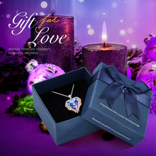 Load image into Gallery viewer, Women Silver Color Necklace Embellished with Crystals from Swarovski Necklace Angel Wings Heart Pendant Valentines Gift
