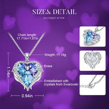 Load image into Gallery viewer, Women Silver Color Necklace Embellished with Crystals from Swarovski Necklace Angel Wings Heart Pendant Valentines Gift