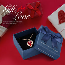 Load image into Gallery viewer, Women Silver Color Necklace Embellished with Crystals from Swarovski Necklace Angel Wings Heart Pendant Valentines Gift