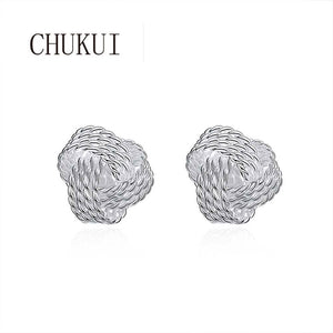 Silver Knot Stud Earrings Women Fashion Small Oorbellen Studs Metal Konts Earing Trend 2018 Pendientes Mujer Moda
